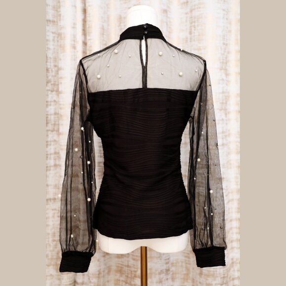 Chicme Black Holiday Blouse Size M (NWT) - Picture 2 of 3